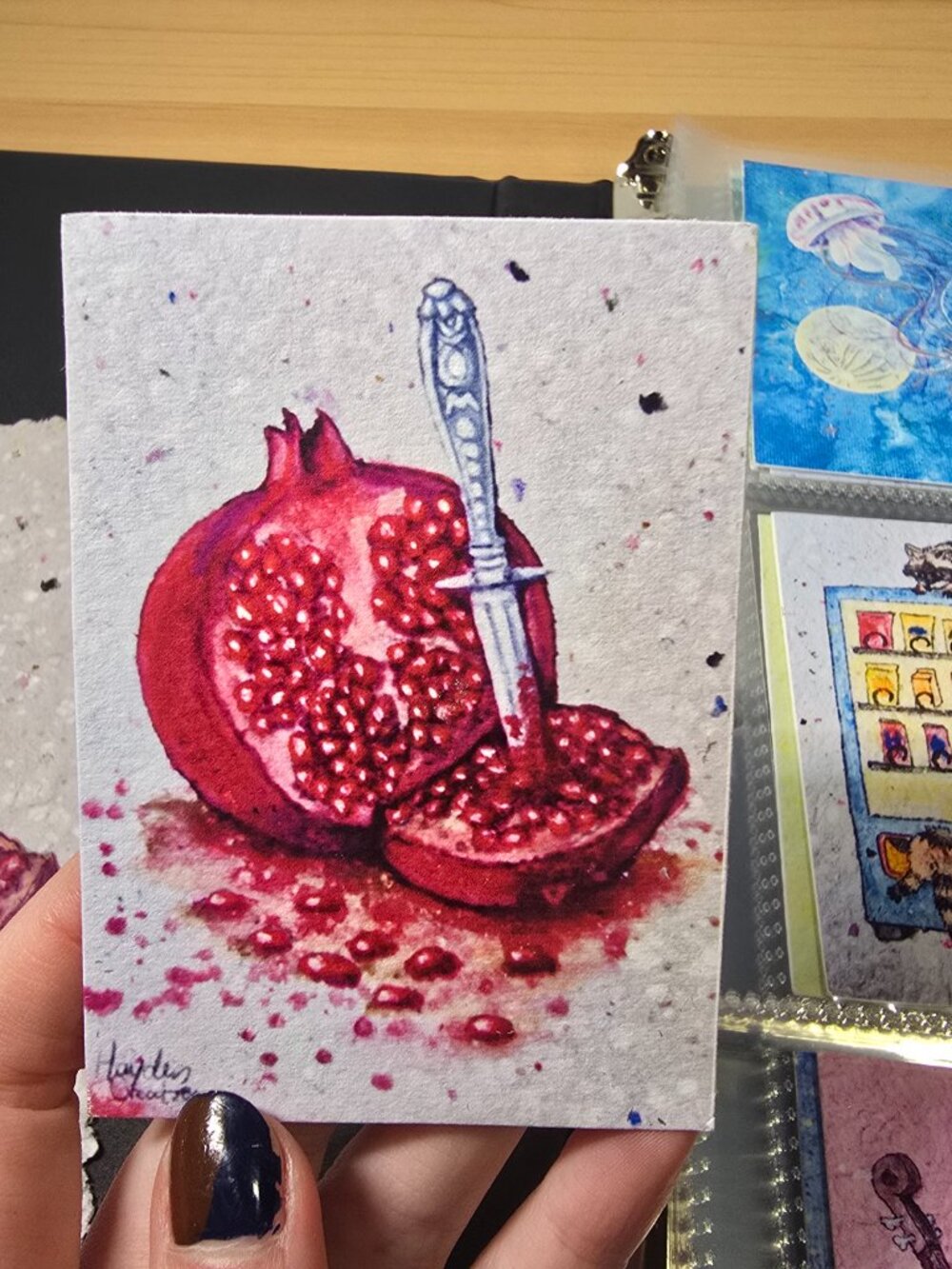 Sliced Pomegranate Mini Art ⭐🗡️ Emotional Journey Print (Signed)
